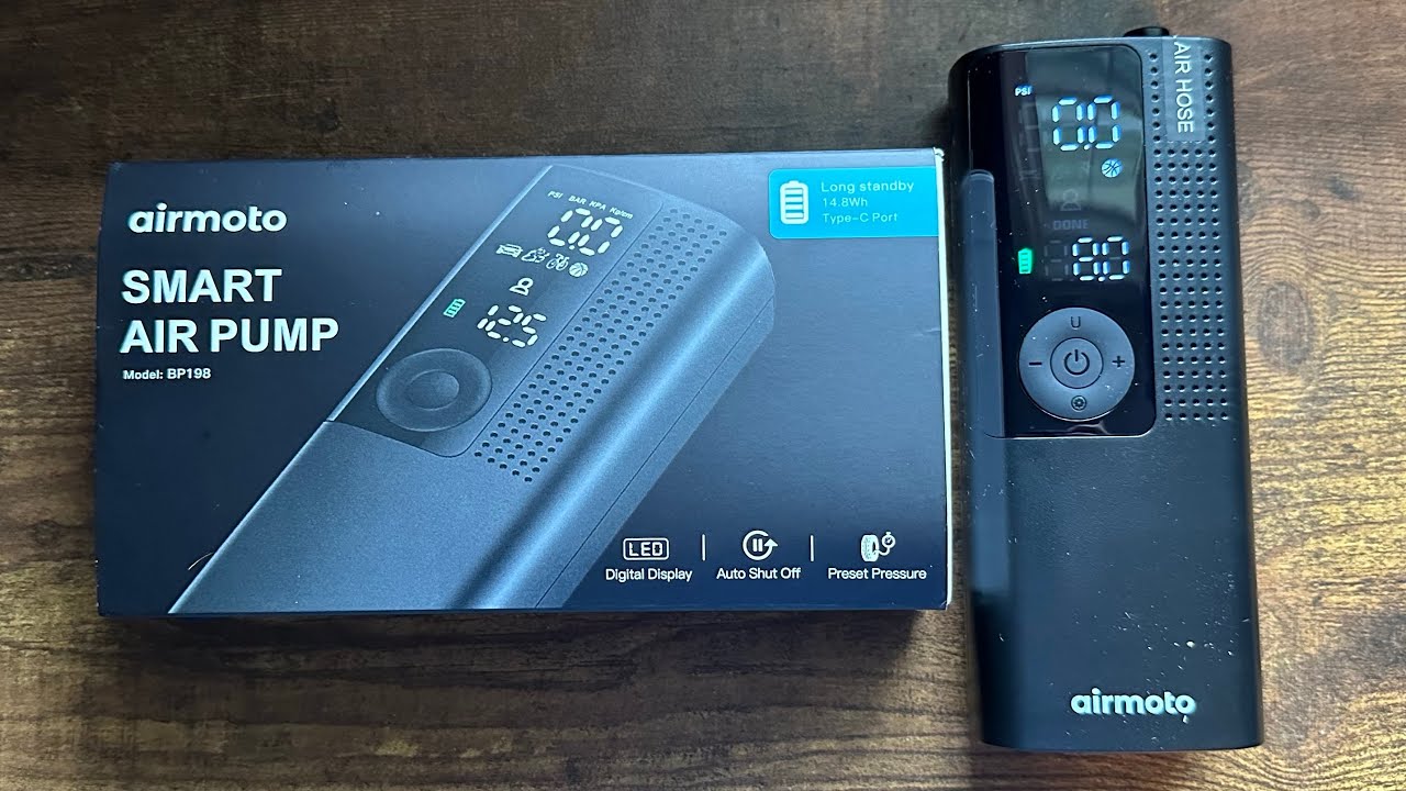 Kompakte, wiederaufladbare Luftpumpe mit Display